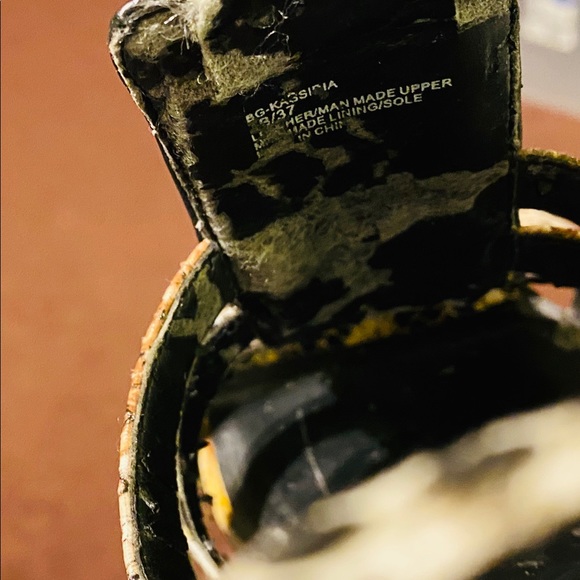 BCBG heels snake skin look with bejeweled front - Picture 5 of 5